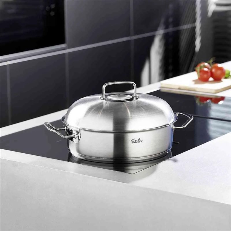 Image secondaire de Fissler Original-Profi Collection Cocotte en Acier Inoxydable (4,8 l – Ø 28 cm), Sautoir Rond avec Couvercle Métallique – Compat