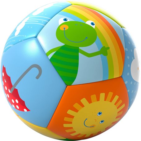 HABA - Balle pour bébé - Ballon Monde Arc-en-Ciel - 6 Mois et Plus - 306318