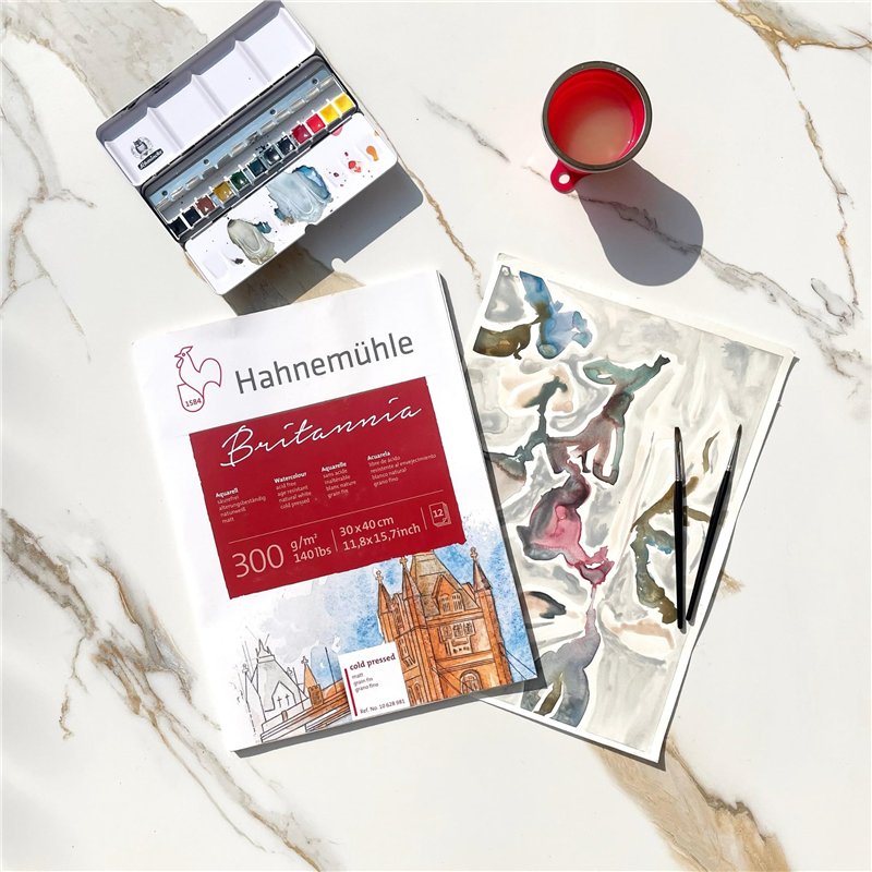 Image secondaire de Hahnemuhle Britannia 300gsm Block - 17 x 24cm Hot Pressed