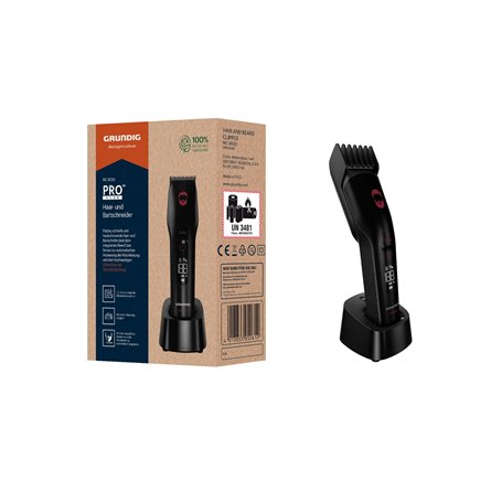 GRUNDIG MC 9030 ProClub Tondeuse à cheveux et barbe Noir mat Rouge