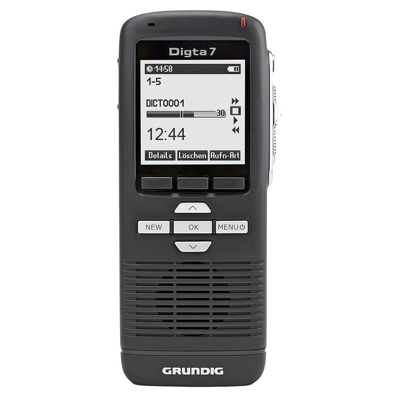 Grundig Digta 7 Slide, Dictaphone Noir avec Digtasoft One, Typ 702