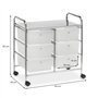 IDIMEX Caisson sur roulettes GINA Chariot avec 6 tiroirs en Plastique Blanc Transparent et 1 étagère, Meuble de Rangement pour S