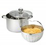 BEYOND Casserole à Pâtes 24 cm Acier Inoxydable - Couvercle en Verre