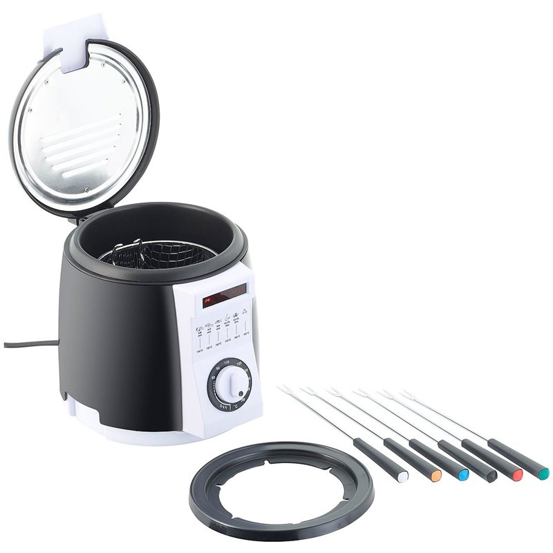 Rosenstein & Söhne Mini-friteuse avec service à fondue - 0,9 L
