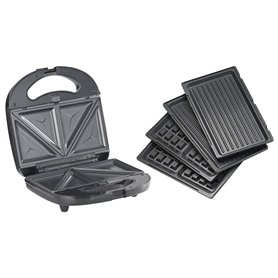 Appareil à croque-monsieur 800 W avec fonctions gaufrier et grill de table [Rosenstein & Söhne]