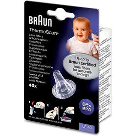 Braun LF40 Filtres de lentille pour Thermoscan thermomètres d'oreille – Lot de 40