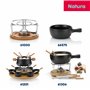Kela 66575 Basel Caquelon à fondue à fromage Céramique Noir 31 x 22 x 9 cm 2 L