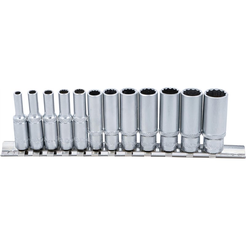 BGS 2757 | Jeu de douilles, douze pans, longues | 6,3 mm (1/4