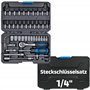 SW-Stahl 07748L Jeu de clés à douille hexagonales 1/4" - Coffret à outils 48 pièces - Petite boîte à cliquet pour voiture - Boît