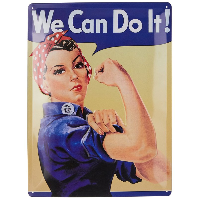 Nostalgic-Art Plaque vintage USA – We can do it – Idée de cadeau pour les femmes, en métal, Design retro pour la décoration, 30 