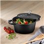 kela 12472 Cocotte en Fonte émaillée Ronde avec Couvercle, Bonne Conservation de la Chaleur, Compatible avec induction, 5 L, Noi
