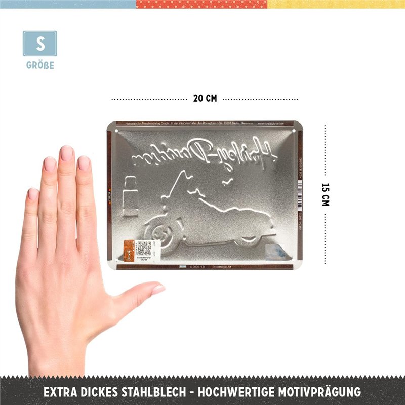 Image secondaire de Nostalgic-Art Plaque Vintage, Harley-Davidson – Route 66 Road King – Idée de Cadeau pour Fans de Moto, en métal, Déco Design Retro