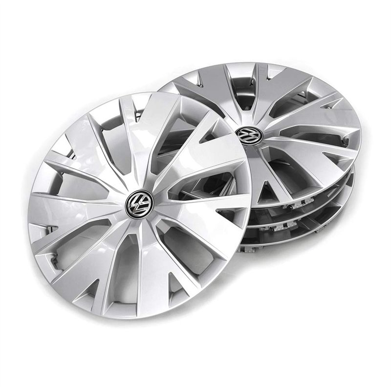 Volkswagen 2GM071456 Lot de 4 enjoliveurs en Acier Argenté Brillant 16