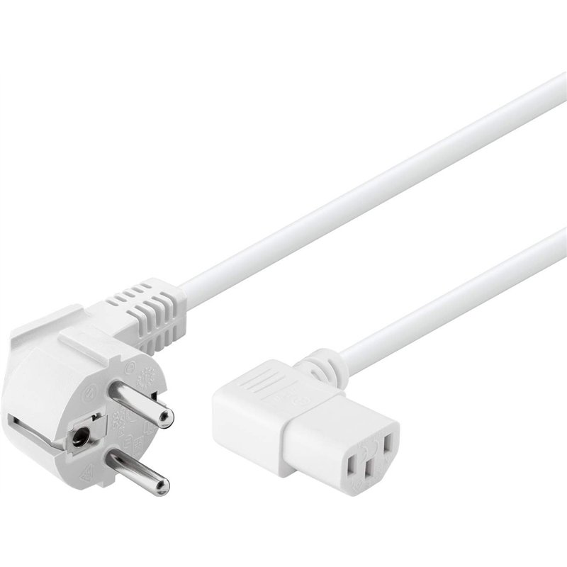 Goobay 96043 Câble d'alimentation coudé pour appareils froids tel que PC, Moniteur, Onduleur (fiche de sécurité selon IEC 320 C1