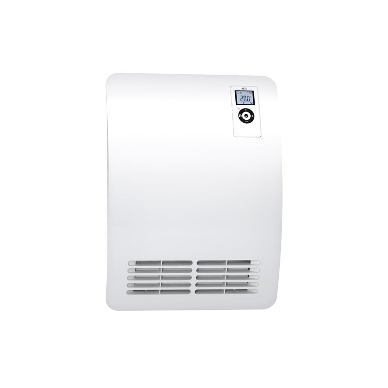AEG VH Comfort, energy-saving fan heater, 2000 W for approx. 25 m², LCD display, weekly timer, 120 min. timer, silent mode, bath