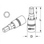 KS Tools 911.1440 Douille tournevis 6 pans 1/4'' 7 mm CHROMEmat