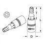 KS TOOLS 918.1475 Douille tournevis CHROMEplus 1/4'' TORX percé T30