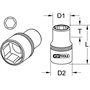 KS Tools 917.1217 CLASSIC Douille 6 pans 1/2" 38 x 17mm
