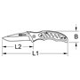 KS Tools 907.2220 Couteau Pliant avec Système de blocage