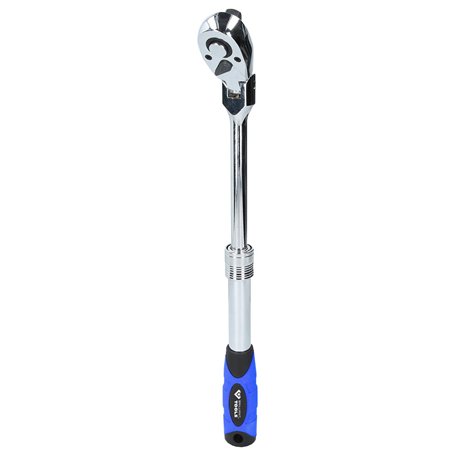 BRILLIANT TOOLS BT022993 Cliquet réversible télescopique 1/2" avec tête flexible [Powered by KS TOOLS]