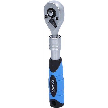 BRILLIANT TOOLS BT020996 Cliquet réversible télescopique 1/4" (150 - 200 mm) [Powered by KS TOOLS]