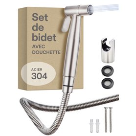 Praknu Kit Douchette WC Complet - Pulverisateur Bidet à Main avec Pomme de Douche pour Toilette