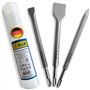 S&R Burin SDS Plus. Set de 3 Ciseaux Carrelage- Burin Plat