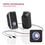 Hama Sonic LS-206 Enceintes pour Ordinateur - Système Stéréo 2.0, Haut-Parleurs Alimentés en USB, Connexion Jack 3.5mm - Noir/Ar