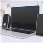 Hama Sonic LS-206 Enceintes pour Ordinateur - Système Stéréo 2.0, Haut-Parleurs Alimentés en USB, Connexion Jack 3.5mm - Noir/Ar