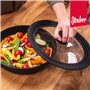 Culinario - Lot de 2 couvercles universels en Verre avec Une vanne de Sortie et Un Bord en Silicone - Diamètres de 16/18/20 cm e