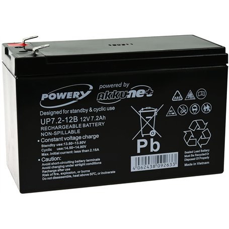 Batterie gel-plomb Powery pour USV APC Back-UPS ES550