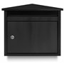 Relaxdays 10018514 Boîte aux lettres murale en fer noir 41 x 37 x 16 résistant aux intempéries