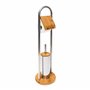 Relaxdays Ensemble porte brosse WC support porte rouleau papier toilette en bambou et inox brosse plastique distributeur papier