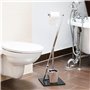 Relaxdays 10020452 Ensemble WC porte-brosse porte papier toilette en verre et en métal optique inox salle de bain rouleau brosse