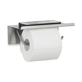 Relaxdays Toilettes INOX dérouleur Papier WC Support Smartphone téléphone