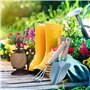 Relaxdays Bobine de Ficelle avec Ciseaux, Distributeur de Fil, Porte-Ficelle en Fonte, Décoration Jardin, Marron foncé