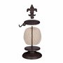 Relaxdays Bobine de Ficelle avec Ciseaux, Distributeur de Fil, Porte-Ficelle en Fonte, Décoration Jardin, Marron foncé