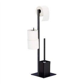 Relaxdays Brosse WC et dérouleur Papier avec Porte-Rouleaux de Rechange