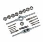 Relaxdays Taraud et filières M3 - M12, 9 coupes de filetage, taraudeuse, coffret taraud, argenté