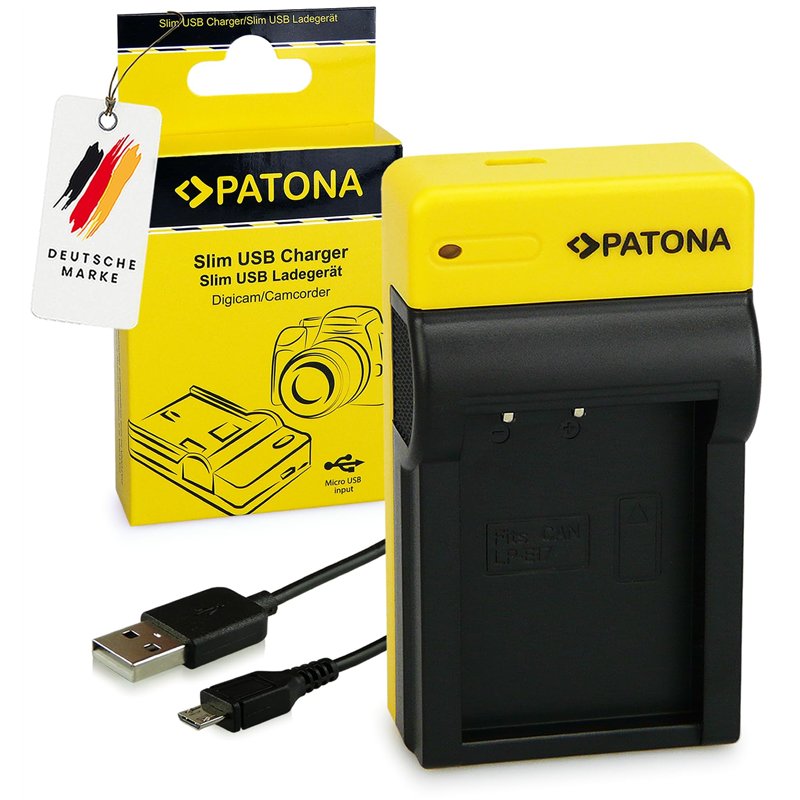 PATONA Slim Chargeur pour LP-E17 Batteries Compatible avec Canon EOS RP R8 R10 R50 R100 77D 200D 250D 750D 760D 800D 850D M3 M5 