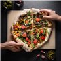 Navaris Pierre à Pizza Four XL - Pierre Pizza Rectangulaire 38 x 30 cm en Cordiérite avec Recette - Four Traditionnel au Bois Ba