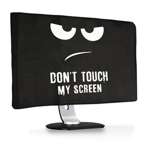 kwmobile Housse écran Ordinateur Compatible avec 24-26" Moniteur - Protection d'écran PC - Blanc-Noir