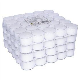 Pajoma - Lot de 100 bougies chauffe-plat non parfumées blanches - Longue durée de combustion : 8 heures - Pour décoration de jar