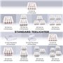Pajoma - Lot de 100 bougies chauffe-plat non parfumées blanches - Longue durée de combustion : 8 heures - Pour décoration de jar