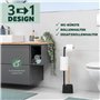Set de Toilette bremermann 3 en 1 avec Porte-Rouleau, Brosse de Toilette et Porte-Rouleau de Rechange | Acier Inoxydable, avec 2