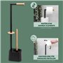 Set de Toilette bremermann 3 en 1 avec Porte-Rouleau, Brosse de Toilette et Porte-Rouleau de Rechange | Acier Inoxydable, avec 2