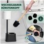 Set de Toilette bremermann 3 en 1 avec Porte-Rouleau, Brosse de Toilette et Porte-Rouleau de Rechange | Acier Inoxydable, avec 2