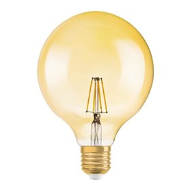 Osram Vintage 1906 LED E27 Globe Filament Dorée 125mm 6.5W 650lm - 824 Blanc Très Chaud | Dimmable - Équivalent 50W