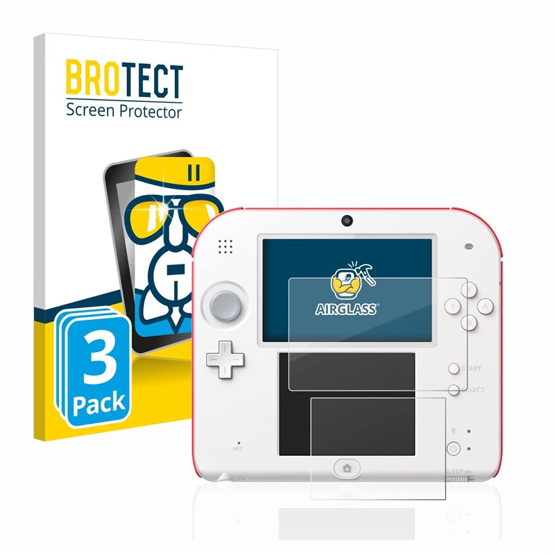 brotect Protection Écran Verre pour Nintendo 2DS (3 Pièces) Film Protecteur Vitre 9H [Anti-Rayures, Transparent]