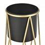 [en.casa] Set de 2 Supports de Plante Cache-Pot Pot de Fleur Bac à Fleurs Vase Métal Couleur Laiton et Noir Tailles Différentes